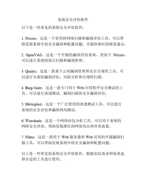 系统安全评估软件