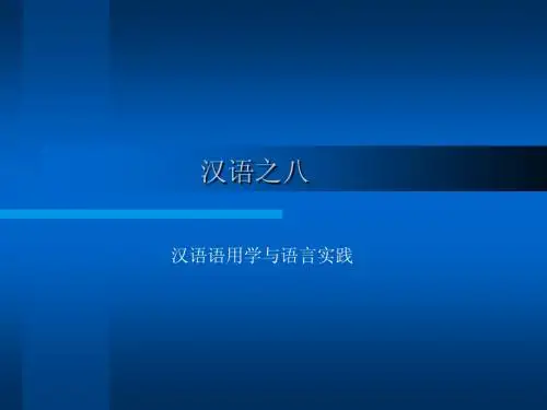 汉语之八_汉语语用学与语言实践