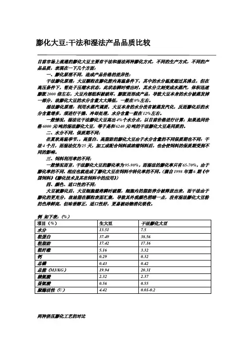 湿法和干法膨化大豆的区别