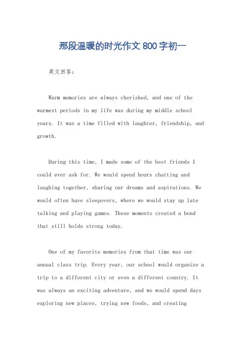 那段温暖的时光作文800字初一