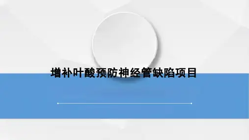 增补叶酸预防神经管缺陷项目知识培训