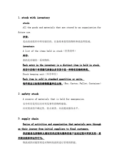 库存管理重点 MARK