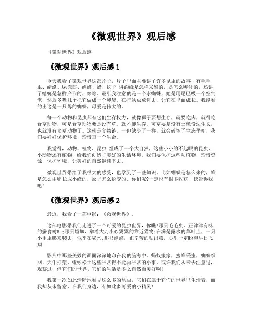 《微观世界》观后感