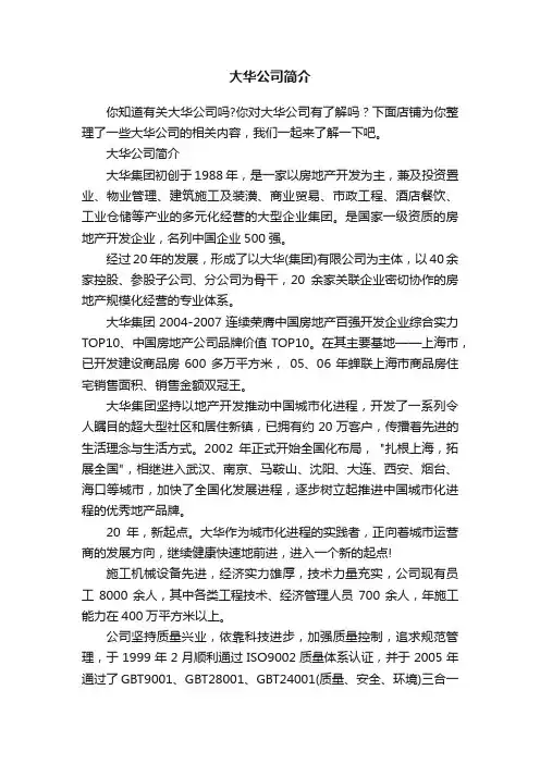 大华公司简介