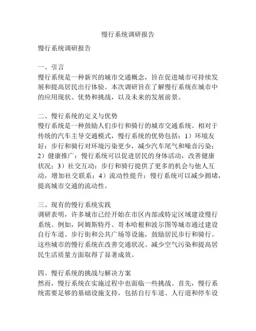 慢行系统调研报告