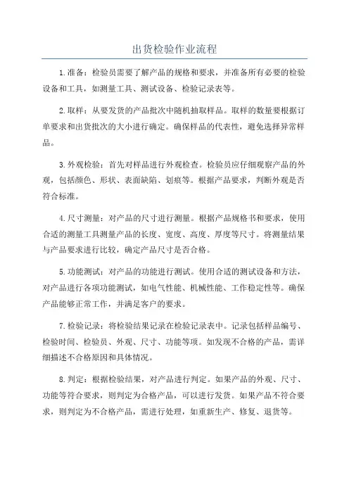 出货检验作业流程