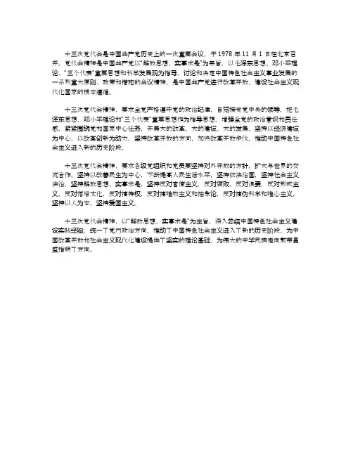 十三次党代会精神