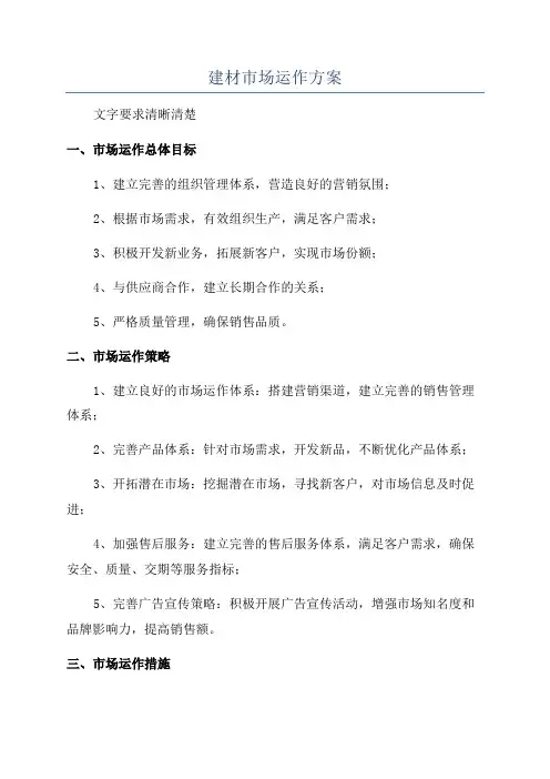 建材市场运作方案
