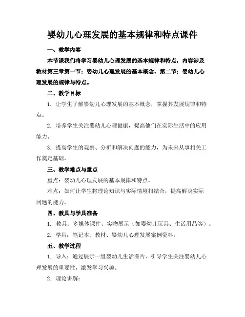 婴幼儿心理发展的基本规律和特点课件