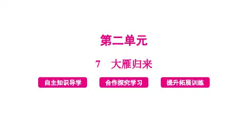 统编版语文八年级下册第7课《大雁归来》课件(共21张PPT)