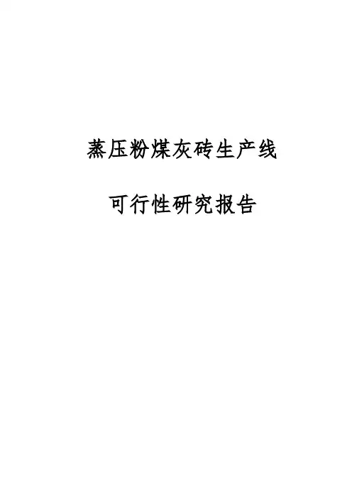 蒸压釜粉煤灰砖生产线建设项目可行性实施报告