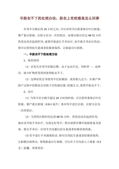 羊胎衣不下的处理办法,胎衣上有疙瘩是怎么回事