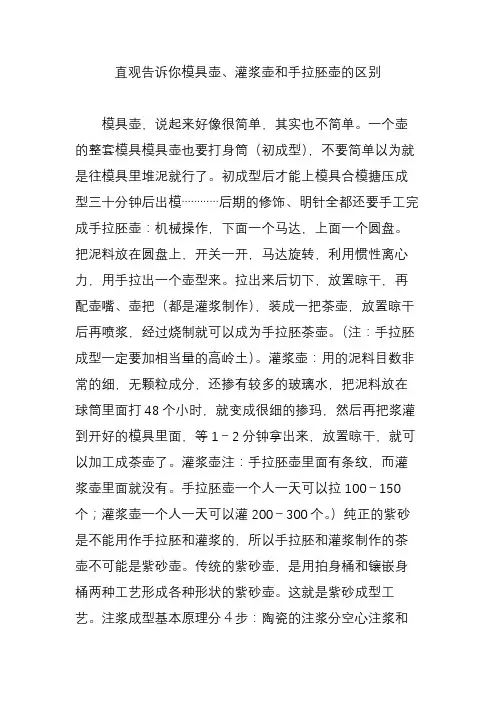 直观告诉你模具壶、灌浆壶和手拉胚壶的区别