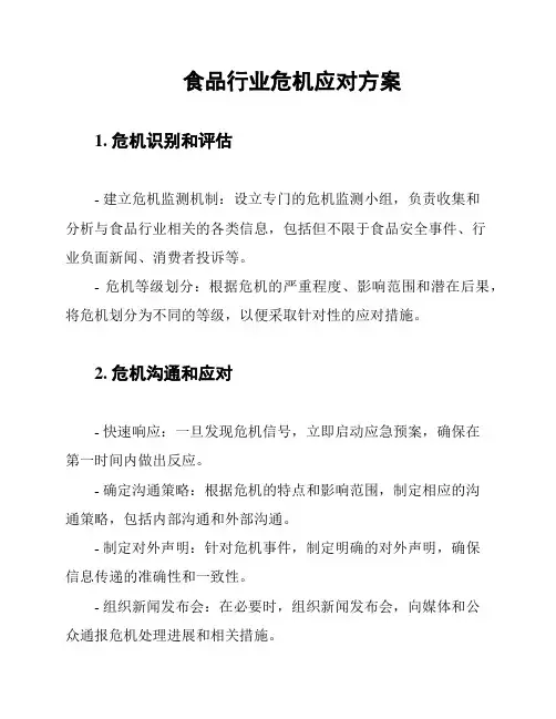 食品行业危机应对方案
