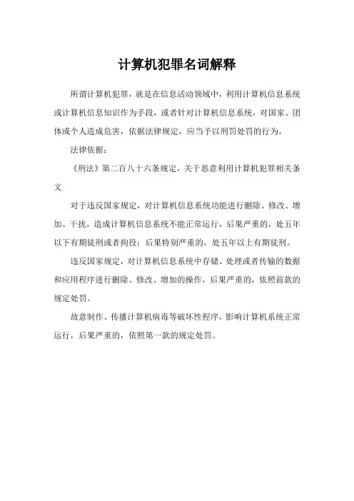 计算机犯罪名词解释