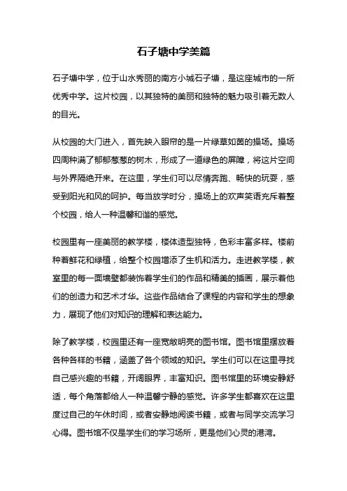 石子塘中学美篇