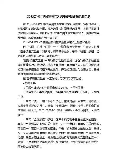 CDRX7使用图像调整实验室快速校正颜色和色调