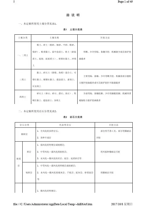 四川省2015定额说明及计算规则-房屋建筑与装饰工程