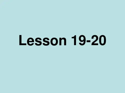 Lesson 19-20 新概念一册教师用课件
