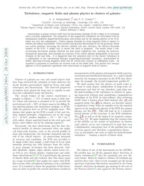 Turbulence, magnetic fields and plasma physics in clusters of galaxies