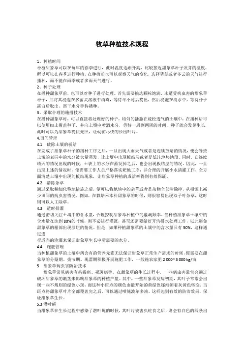 牧草种植技术规程