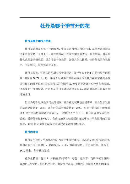 牡丹是哪个季节开的花