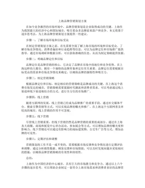 上海品牌营销策划方案