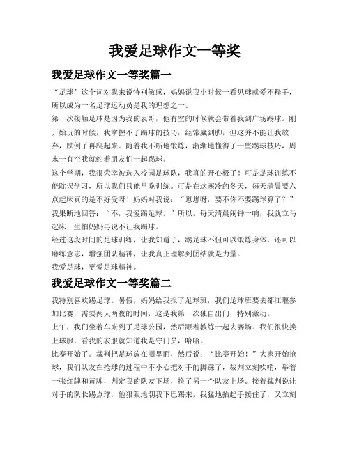 我爱足球作文一等奖