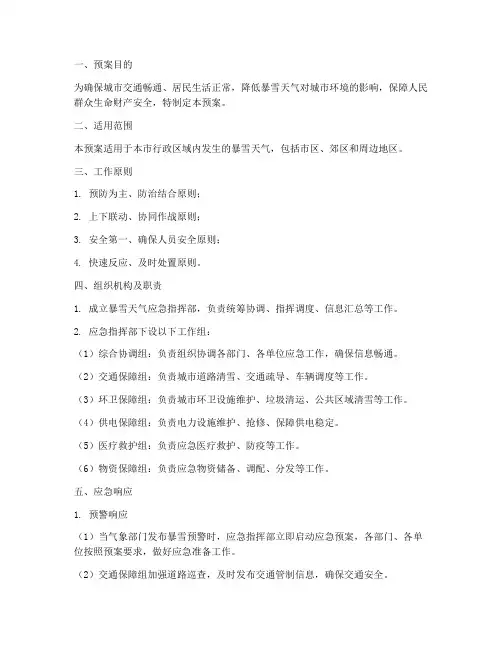 环卫暴雪应急预案