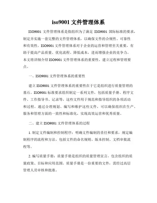 iso9001文件管理体系