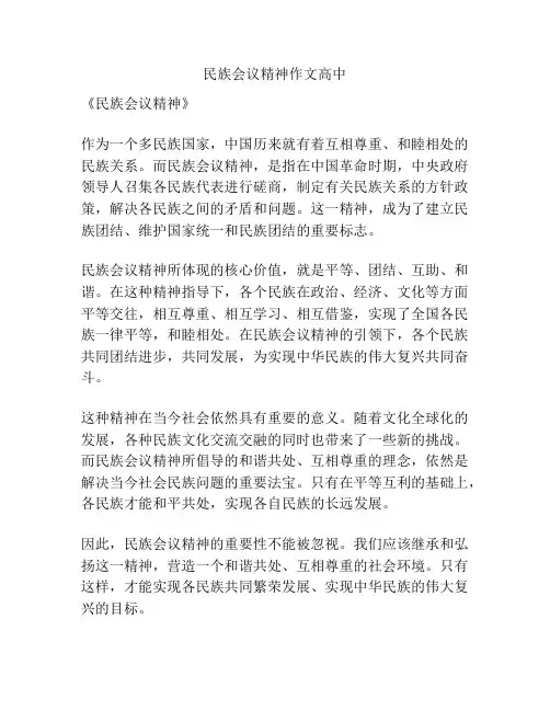 民族会议精神作文高中