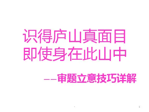 高考作文审题立意技巧详解PPT课件