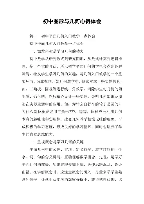 初中图形与几何心得体会