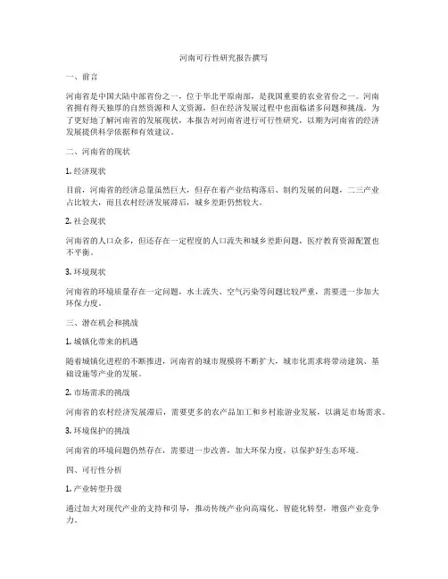 河南可行性研究报告撰写