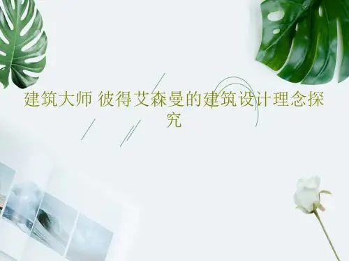 建筑大师 彼得艾森曼的建筑设计理念探究27页PPT