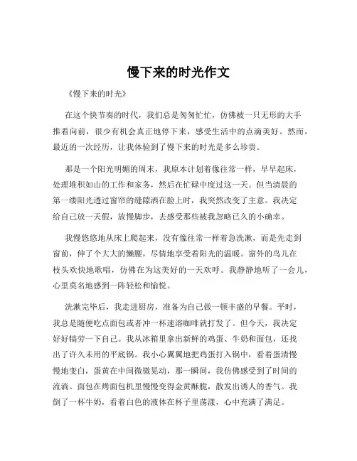慢下来的时光作文