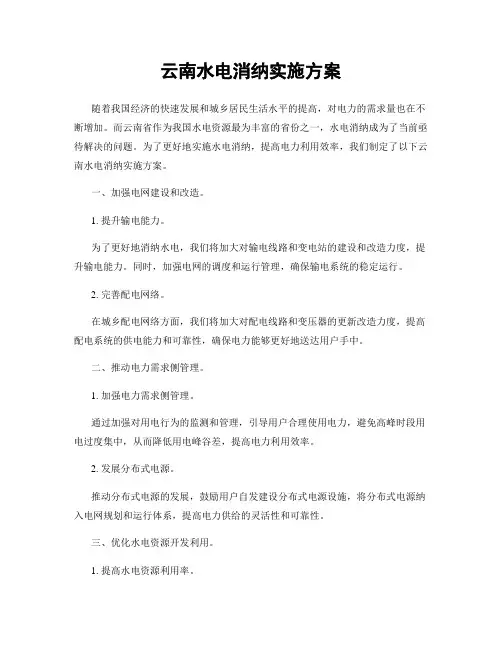 云南水电消纳实施方案