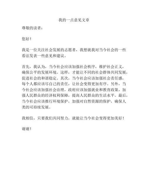 我的一点意见文章