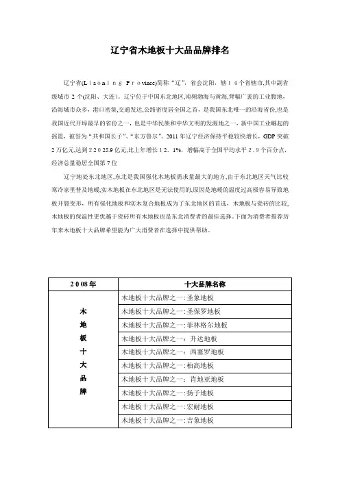 自-辽宁木地板十大品牌 