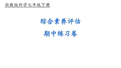 浙教版七年级科学下册期中综合素养评估练习卷(含详细解答)