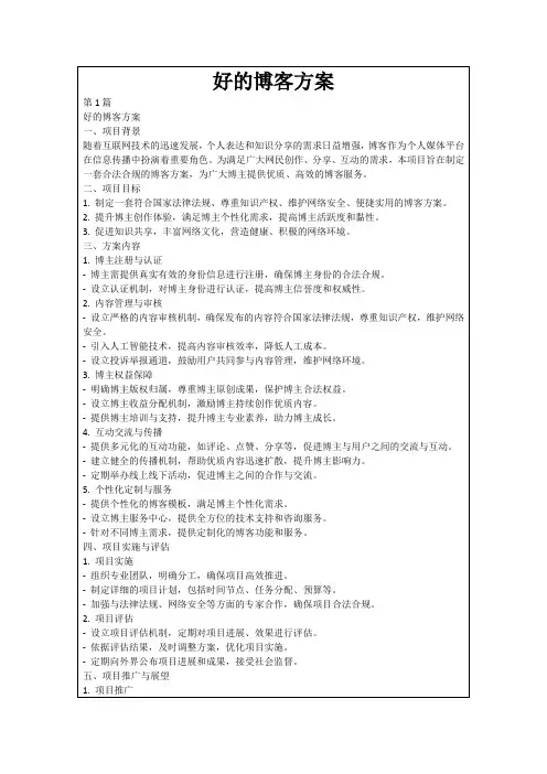 好的博客方案