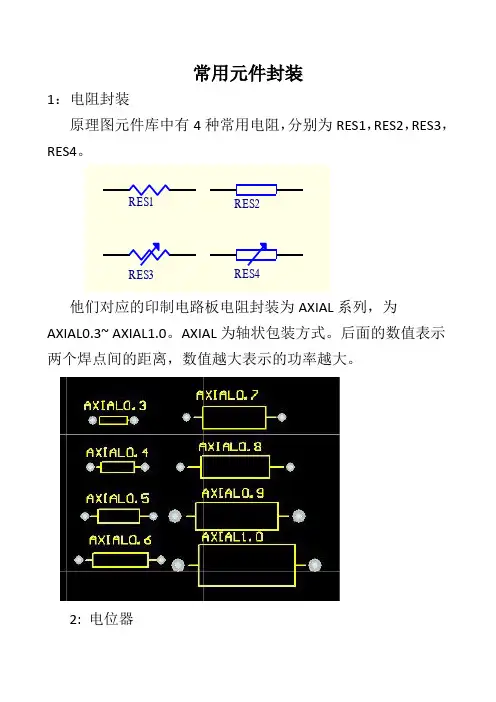常用元件库及原器件封装