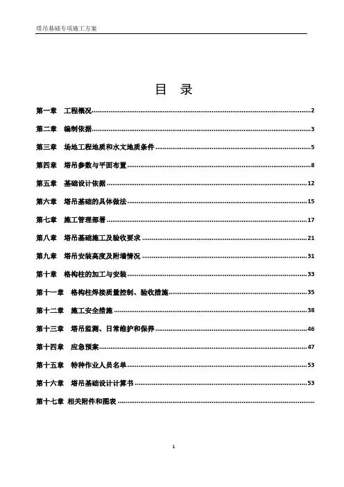 格构柱塔吊基础专项施工方案(专家论证版)