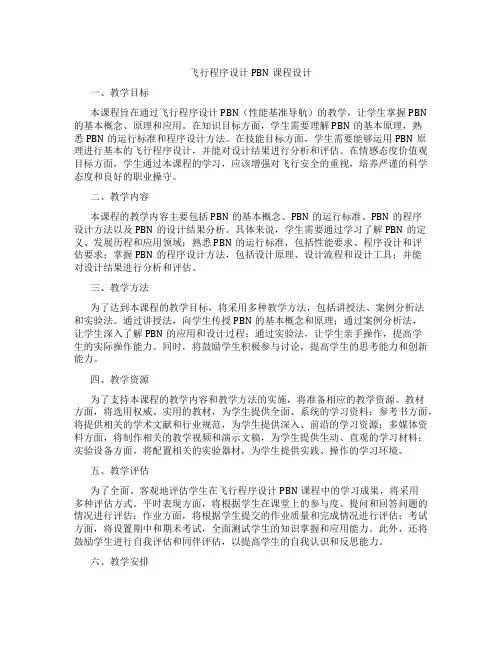 飞行程序设计PBN课程设计
