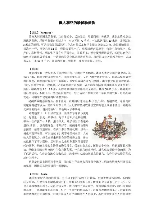 澳大利亚的珍稀动植物(精)