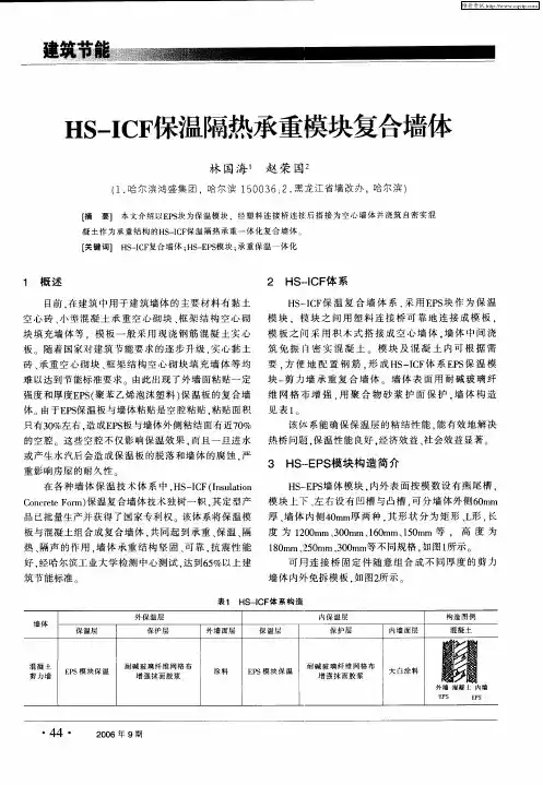 HS—ICF保温隔热承重模块复合墙体
