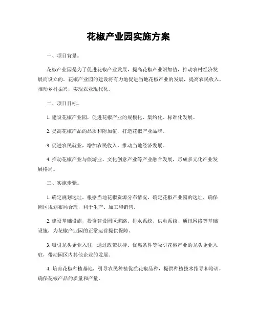 花椒产业园实施方案