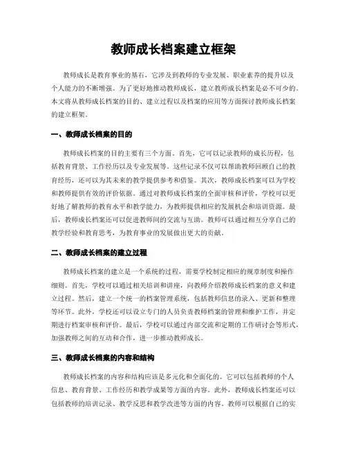 教师成长档案建立框架