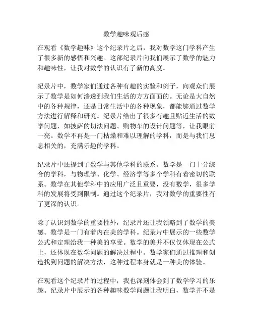 数学趣味观后感