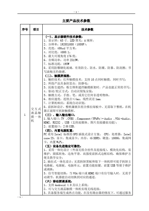 65寸参数 2